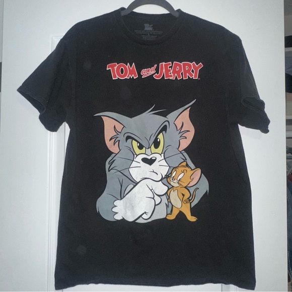 None Other - Tom and Jerry Graphic Black Tee - L